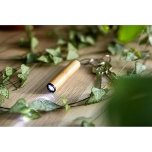  Privjesak za ključeve od bambusa, 1 LED svjetlo wood