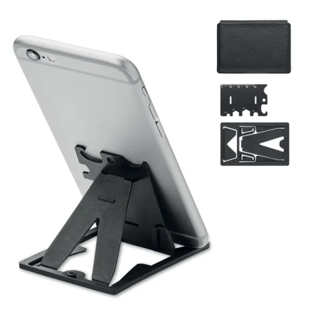 TACKLE Multi-tool pocket phone stand Black