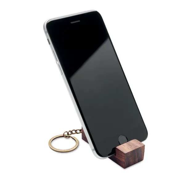 CODE Key ring with phone stand Wood