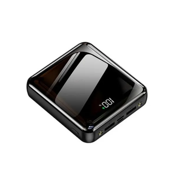  Prijenosna baterija 10.000 mAh s 3 kabela Crna