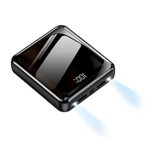  Prijenosna baterija 10.000 mAh s 3 kabela Crna