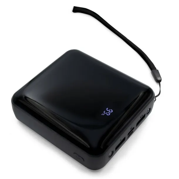  Prijenosna baterija 10.000 mAh s 3 kabela Crna