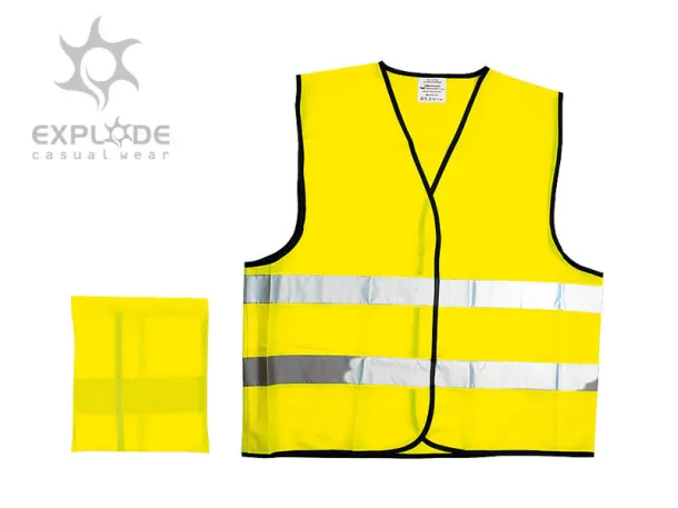 GLOW fluorescent safety vest with reflective tapes - TEKTON PRO Neon yellow