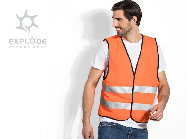 GLOW fluorescent safety vest with reflective tapes - TEKTON PRO Neon orange