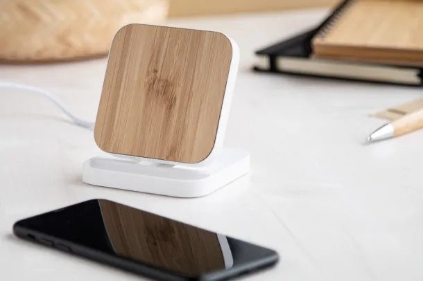 Rabso wireless charger mobile holder White Natural