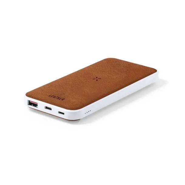  RABS wireless power bank 8000 mAh, wireless charger 10W, recycled leather detail brown