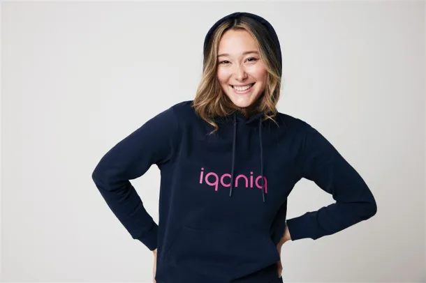 Iqoniq Jasper unisex hoodie od recikliranog pamuka, 340 g/m² - iqoniq navy