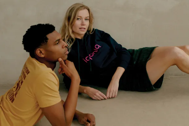  Iqoniq Jasper recycled cotton unisex hoodie - iqoniq navy