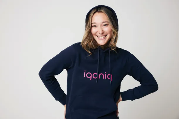  Iqoniq Jasper unisex hoodie od recikliranog pamuka, 340 g/m² - iqoniq navy