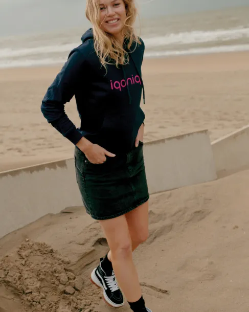  Iqoniq Jasper unisex hoodie od recikliranog pamuka, 340 g/m² - iqoniq navy