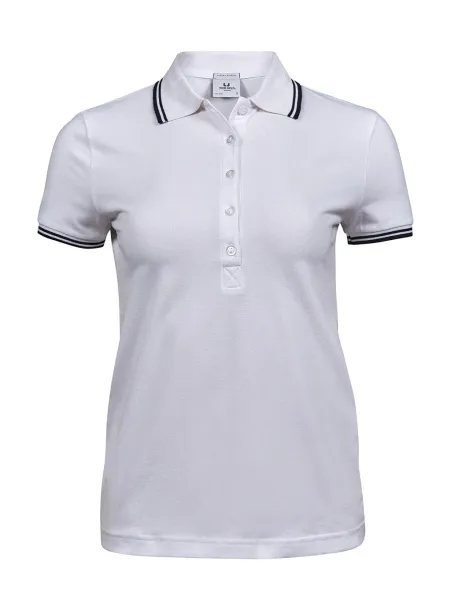  Ladies Luxury Stripe Stretch Polo - Tee Jays Bijela Navy