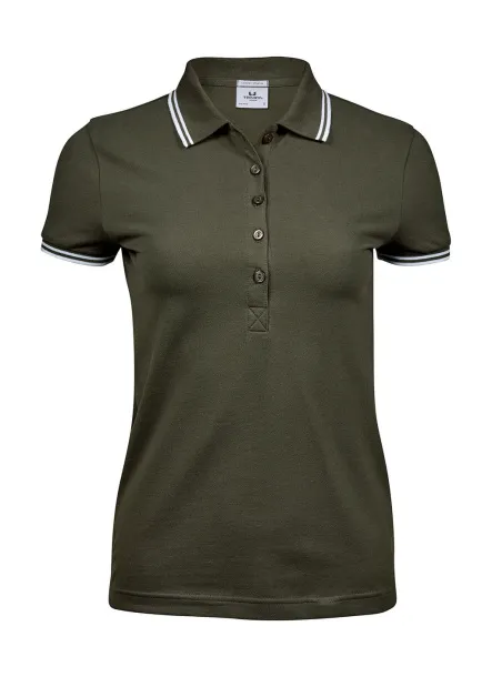  Ladies Luxury Stripe Stretch Polo - Tee Jays Maslinasta Bijela