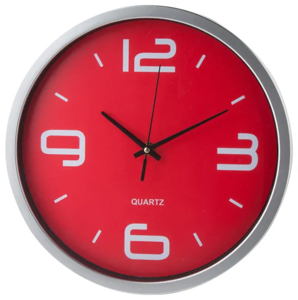 Cronos wall clock Red Silver