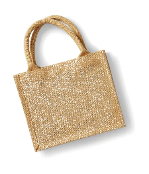  Shimmer Jute Mini Gift Bag - Westford Mill Natural Gold