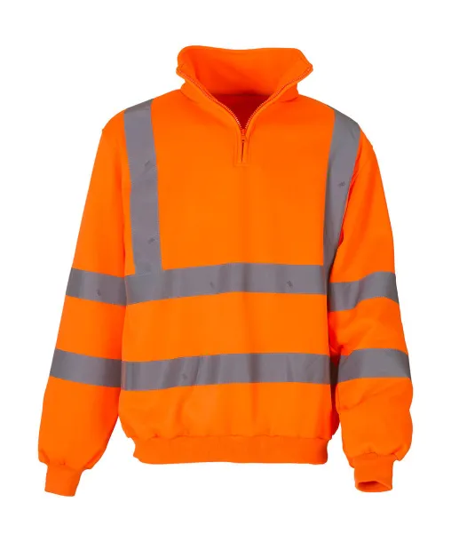  Fluo 1/4 Zip Sweat Shirt - Yoko Fluo Orange