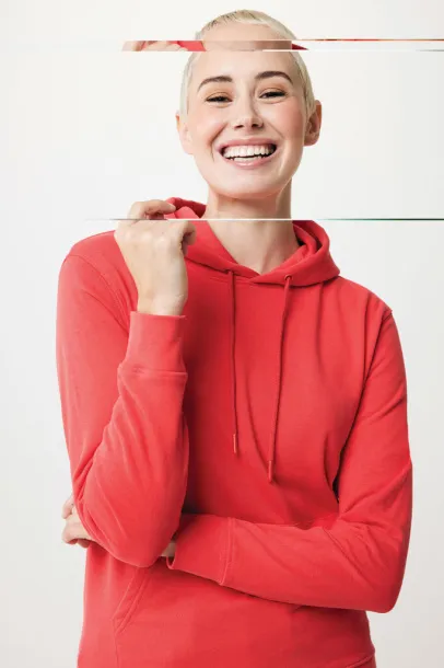  Iqoniq Jasper recycled cotton unisex hoodie - iqoniq luscious red