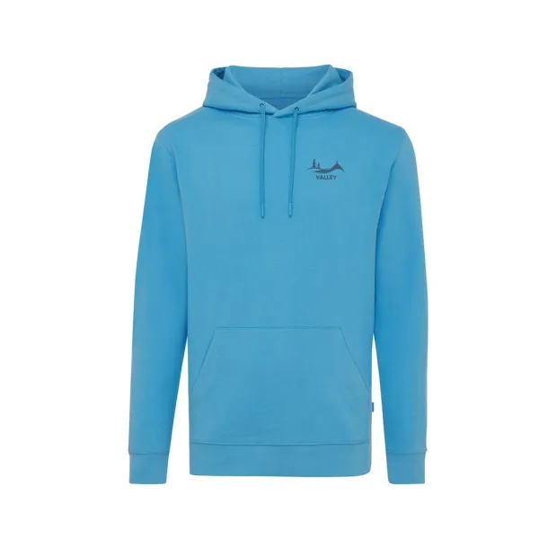 Iqoniq Jasper recycled cotton unisex hoodie - iqoniq tranquil blue