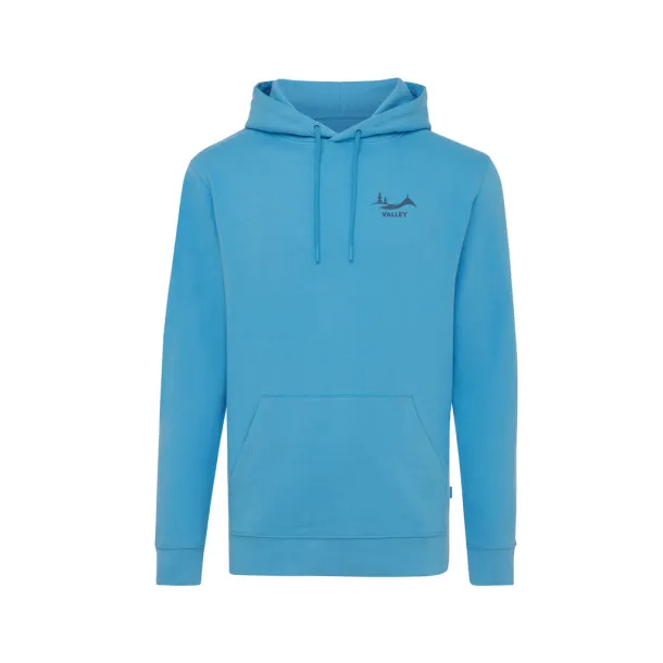  Iqoniq Jasper recycled cotton unisex hoodie - iqoniq tranquil blue