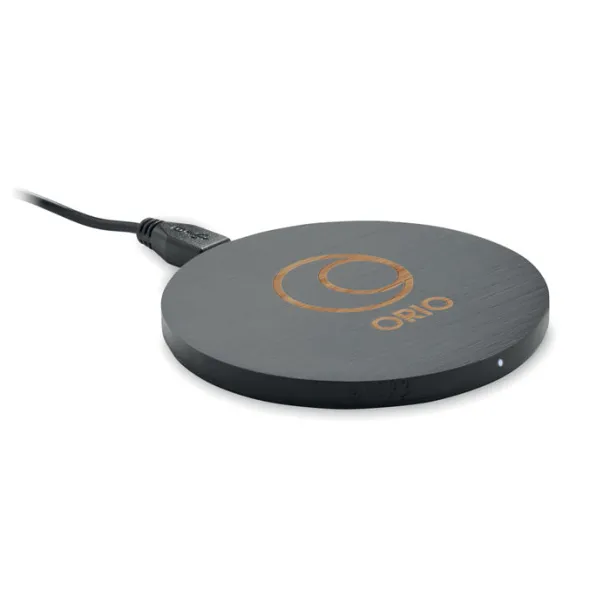 RUNDO + Round wireless charger bamboo Black