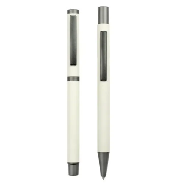  Writing set, ball pen and roller ball pen white