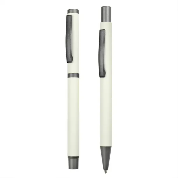  Writing set, ball pen and roller ball pen white