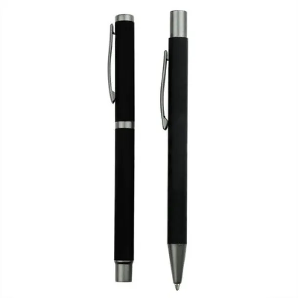  Writing set, ball pen and roller ball pen Crna