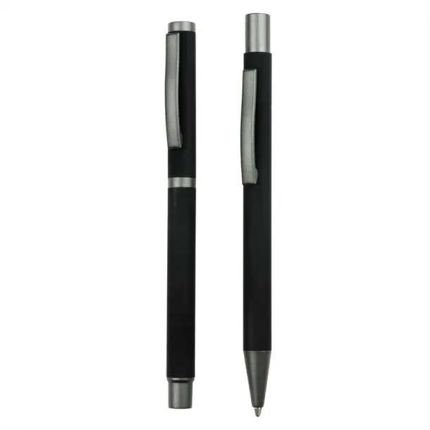  Writing set, ball pen and roller ball pen Crna