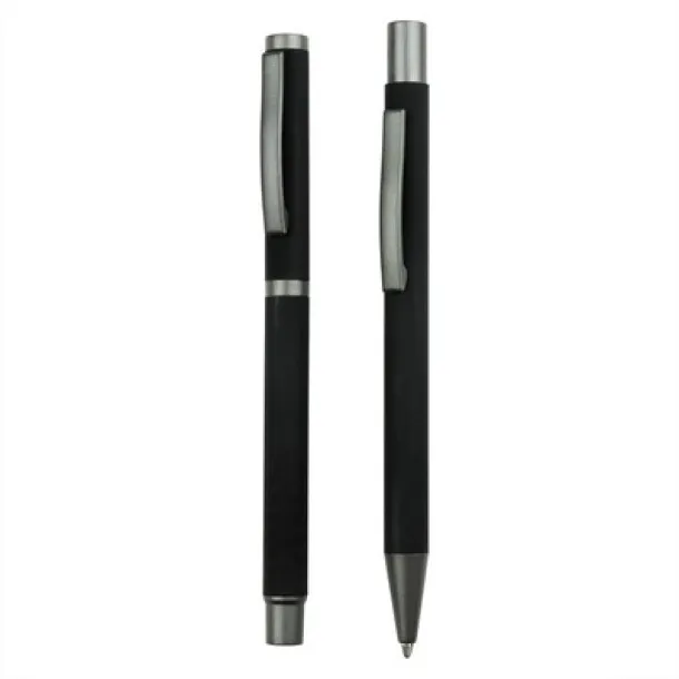  Writing set, ball pen and roller ball pen Crna