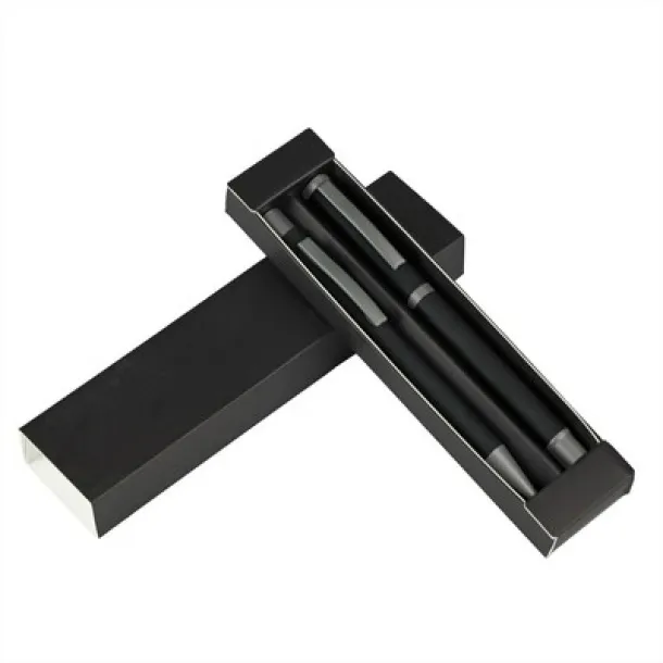  Writing set, ball pen and roller ball pen Crna