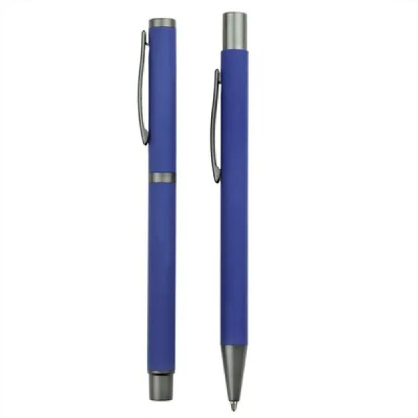  Writing set, ball pen and roller ball pen navy blue