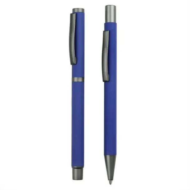  Writing set, ball pen and roller ball pen navy blue