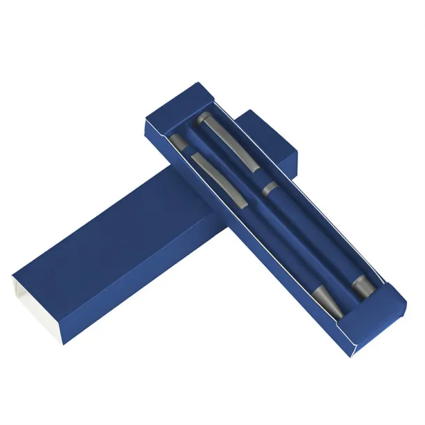  Writing set, ball pen and roller ball pen navy blue