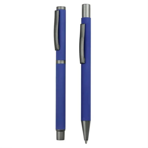  Writing set, ball pen and roller ball pen navy blue