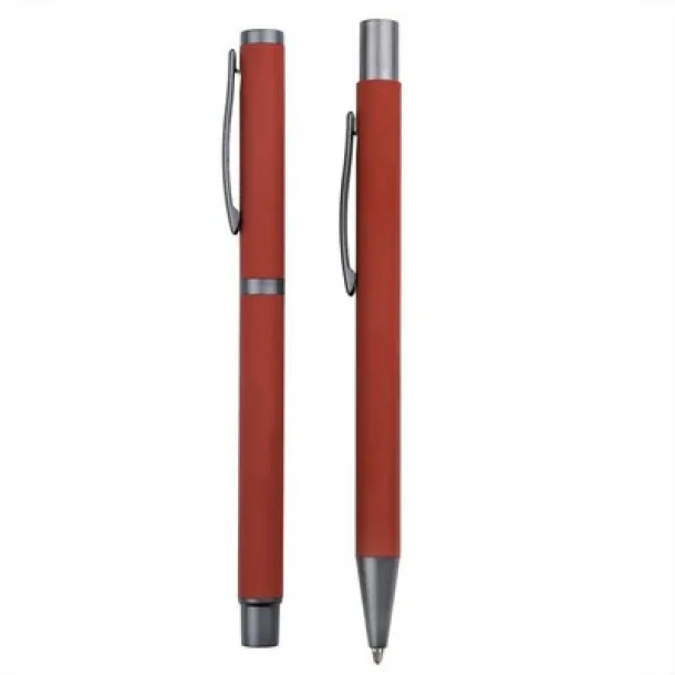  Writing set, ball pen and roller ball pen red