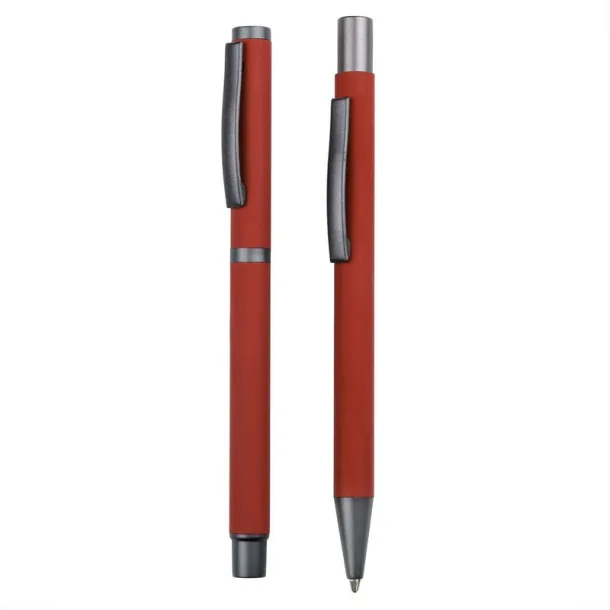  Writing set, ball pen and roller ball pen red