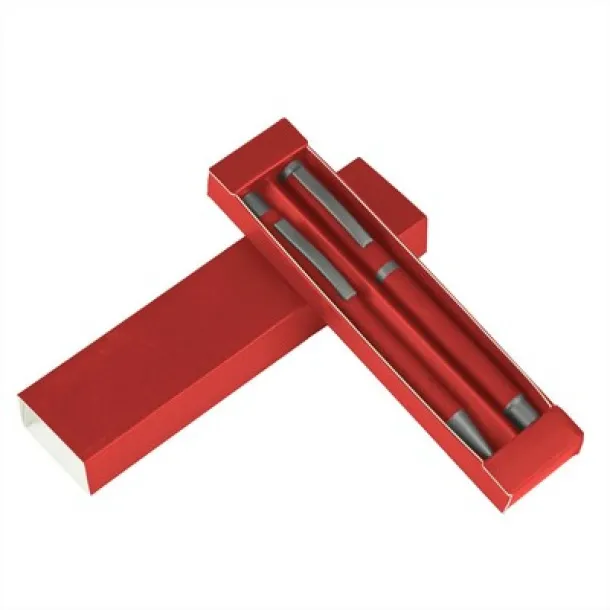  Writing set, ball pen and roller ball pen red