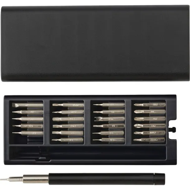  Screwdriver set, 24 pcs black