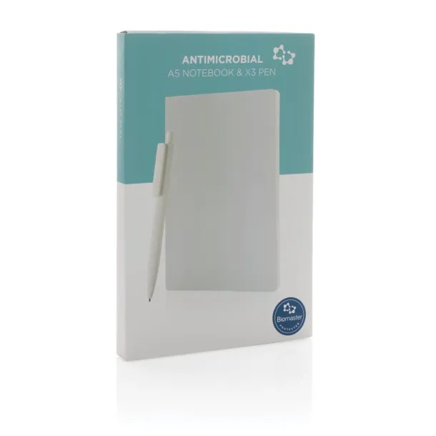  Antimikrobni A5 notes s X3 kemijskom olovkom Bijela