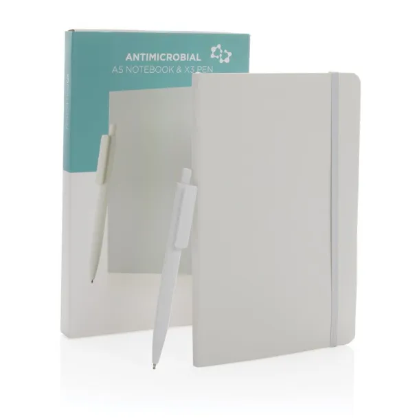 Antimikrobni A5 notes s X3 kemijskom olovkom Bijela