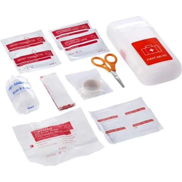  First aid kit in transparent container, 17 pcs. neutral