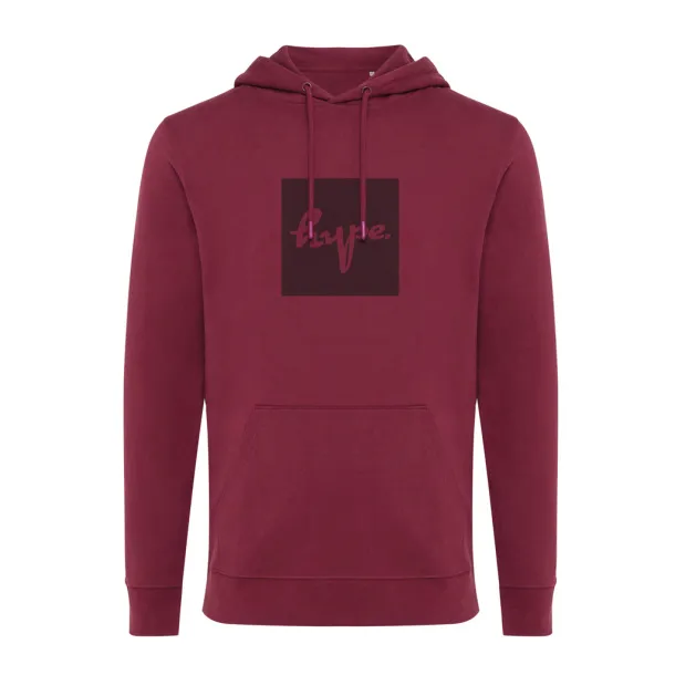  Iqoniq Jasper recycled cotton unisex hoodie - iqoniq burgundy