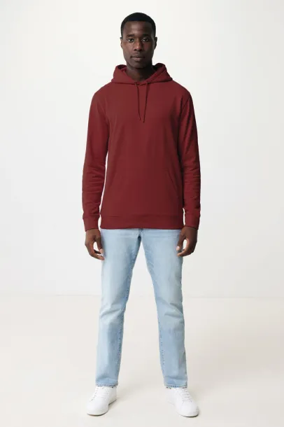  Iqoniq Jasper recycled cotton unisex hoodie - iqoniq burgundy