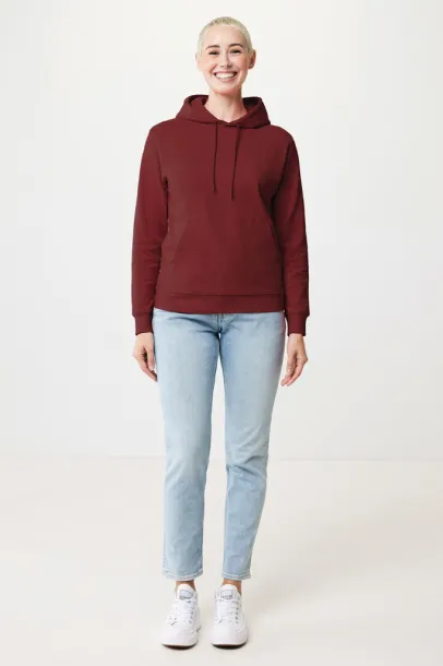 Iqoniq Jasper recycled cotton unisex hoodie - iqoniq burgundy