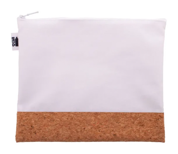 CreaBeauty Cork L RPET custom cosmetic bag White Natural