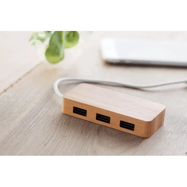 VINA Bamboo USB 3 ports hub Wood