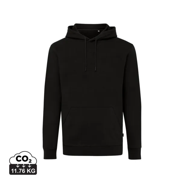  Iqoniq Jasper unisex hoodie od recikliranog pamuka, 340 g/m² - iqoniq Crna