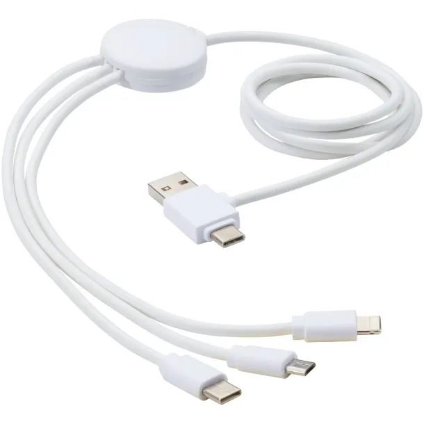 Pure 5-in-1 charging cable with antibacterial additive - Bullet White