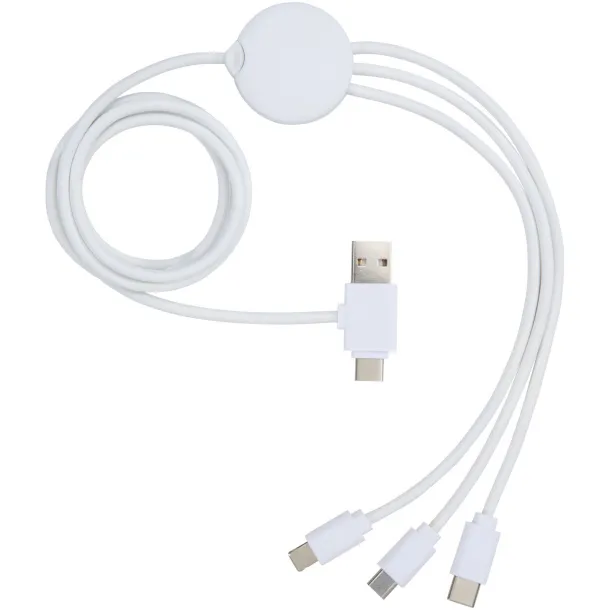 Pure 5-in-1 charging cable with antibacterial additive - Bullet White