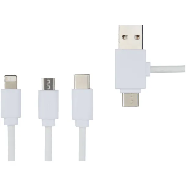 Pure 5-in-1 charging cable with antibacterial additive - Bullet White