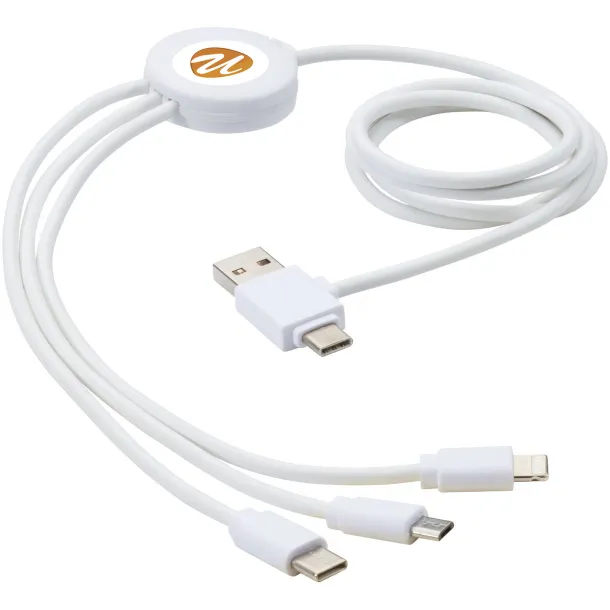 Pure 5-in-1 charging cable with antibacterial additive - Bullet White